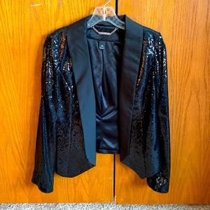 WHBM blazer. Worn once. Sequins all around, silk like lapels.